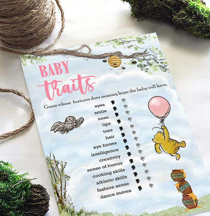 Classic Winnie The Pooh Baby Shower Games - Baby Traits and Features - Pink For Girls
