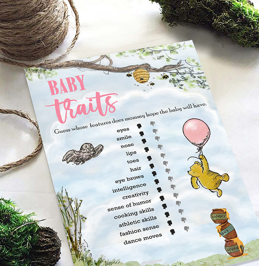 Classic Winnie The Pooh Baby Shower Games - Baby Traits and Features - Pink For Girls