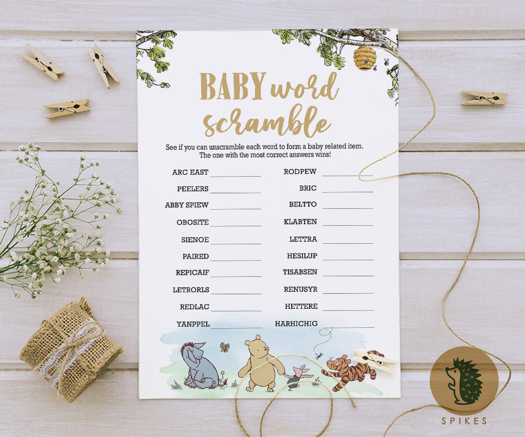 Baby Shower Scramble With Answers
