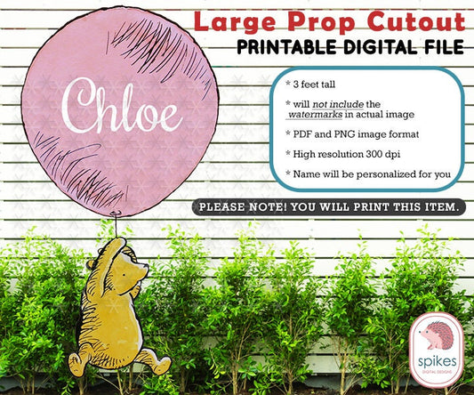 Classic Winnie The Pooh Cutout Prop Backdrop / Digital Decoration for Birthday Baby Shower Die Cut / Personalized for You /Standee Stand Up
