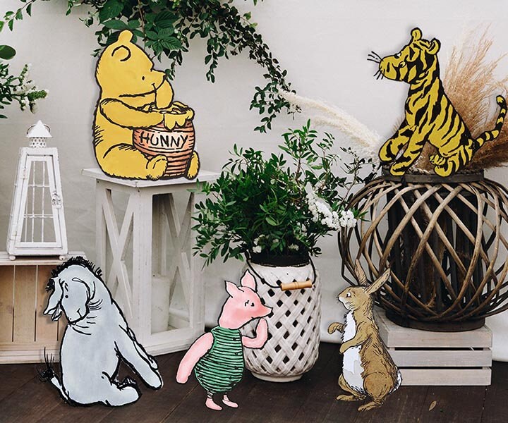 DOWNLOAD in seconds! Set of 5 Characters - 9.5" Tall Classic Winnie The Pooh Centerpiece / Double Sided or Flipped Image Available! - spikes.digitalshop