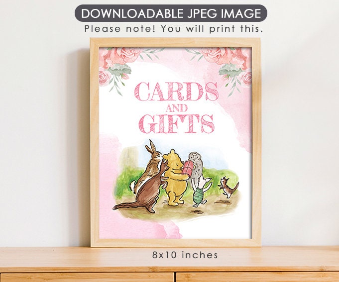 Cards and Gifts - Downloadable Winnie the Pooh Party Sign