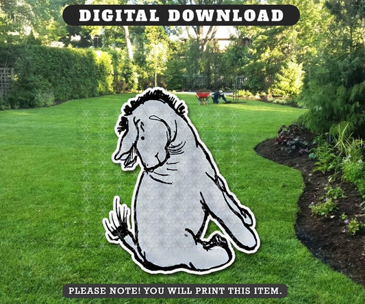 24" Tall Eeyore Life Size Large Cutout Prop /Classic Winnie The Pooh/ Printable Die Cut/ Stand Up Standee Decoration / PDF Digital Download
