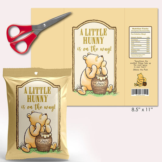 Classic Winnie The Pooh Printable Chip Bag Label Tag / Baby Shower Favor / Digital File/ Print All You Want!/ Instant Download - spikes.digitalshop