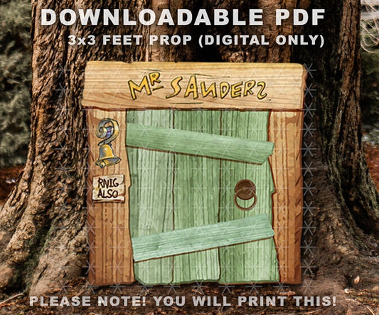 Classic Winnie The Pooh Door/ Mr Sanders Tree House / Printable Large Cutout Die Cut Prop / Stand Up Standee Decoration / Digital Download