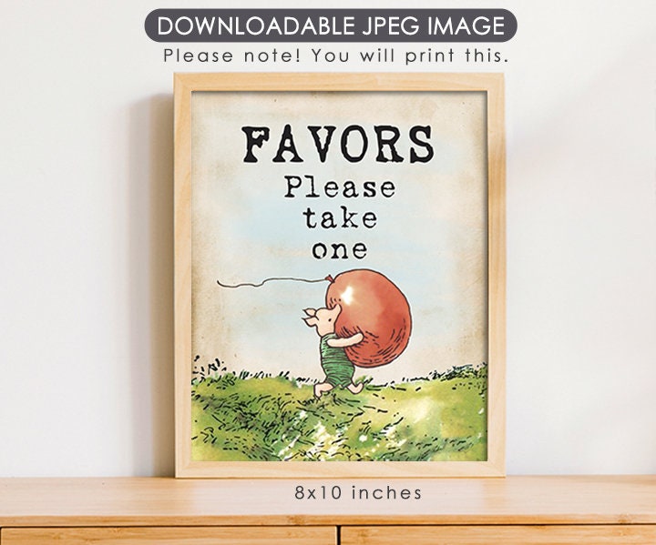 Favors - Downloadable Winnie the Pooh Party Sign - spikes.digitalshop