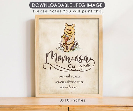 Mom-Osa Bar - Downloadable Winnie the Pooh Party Sign