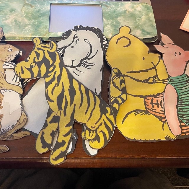 DOWNLOAD in seconds! Set of 5 Characters - 9.5" Tall Classic Winnie The Pooh Centerpiece / Double Sided or Flipped Image Available! - spikes.digitalshop