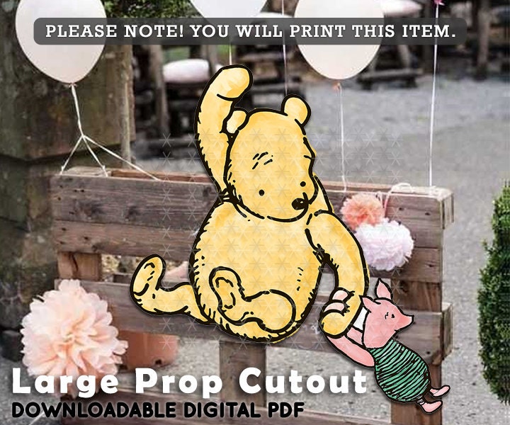 DOWNLOAD in seconds! Classic Winnie The Pooh and Piglet Cutout / Printable Digital File Only - spikes.digitalshop