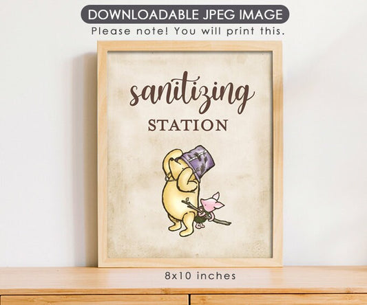 Sanitizing Station - Downloadable Winnie the Pooh Party Sign