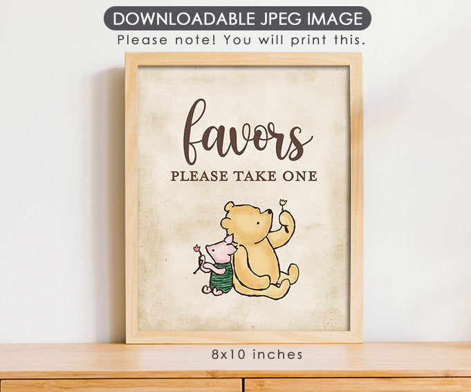 Favors - Downloadable Winnie the Pooh Party Sign - spikes.digitalshop