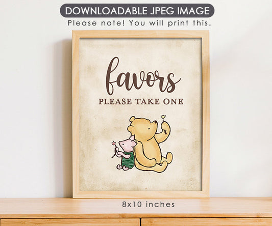 Favors - Downloadable Winnie the Pooh Party Sign - spikes.digitalshop