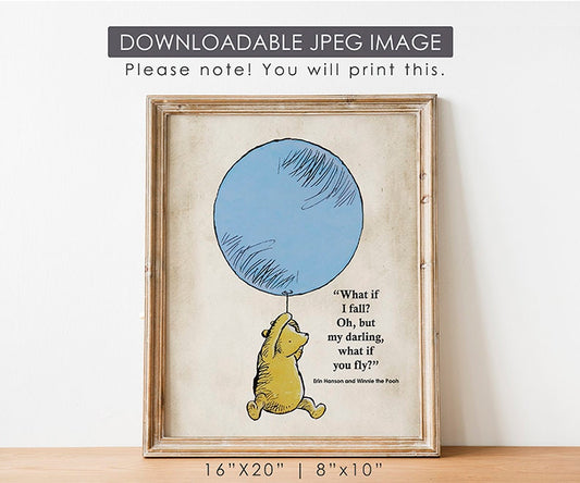 16"X20" and 8"x10" Wall Art / DOWNLOAD in seconds / Winnie The Pooh Nursery Room Decor