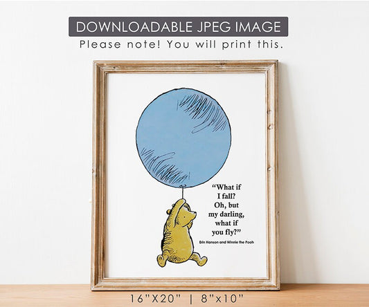 16"X20" and 8"x10" Wall Art / DOWNLOAD in seconds / Winnie The Pooh Nursery Room Decor
