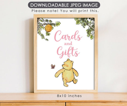 Cards and Gifts - Downloadable Winnie the Pooh Party Sign - spikes.digitalshop