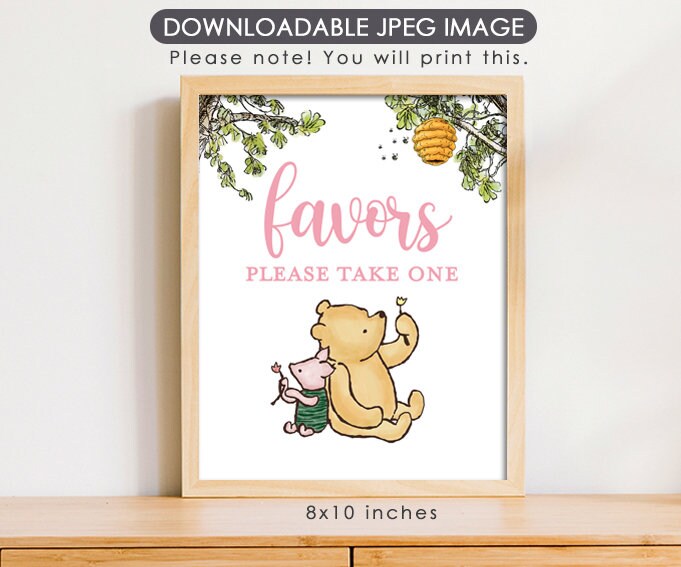 Favors - Downloadable Winnie The Pooh Party Sign