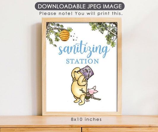 Sanitizing Station - Downloadable Winnie the Pooh Party Sign