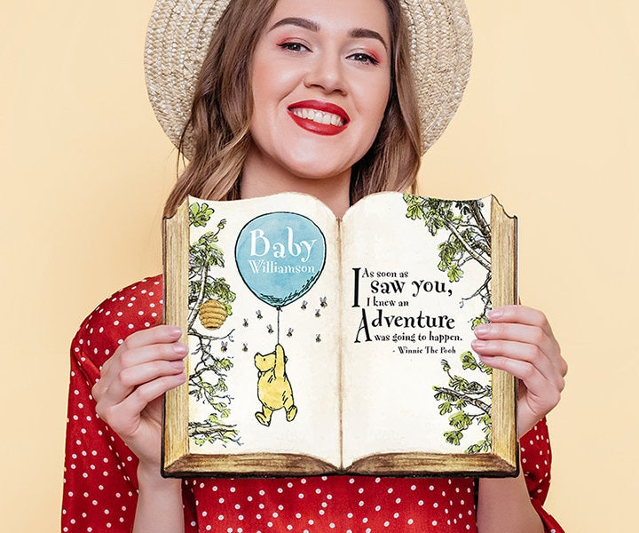 NEW! Size 8.5x11 / 16x20/ 11x14 / Digital File Personalized for you!  Classic Winnie The Pooh Book Baby Shower Birthday