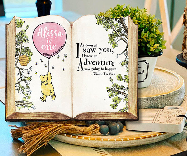 NEW! Size 8.5x11 / 16x20/ 11x14 / Digital File Personalized for you!  Classic Winnie The Pooh Book Baby Shower Birthday