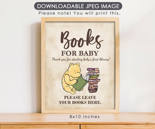 Books for Baby - Downloadable Winnie the Pooh Sign - spikes.digitalshop