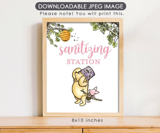 Sanitizing Station - Downloadable Winnie the Pooh Party Sign