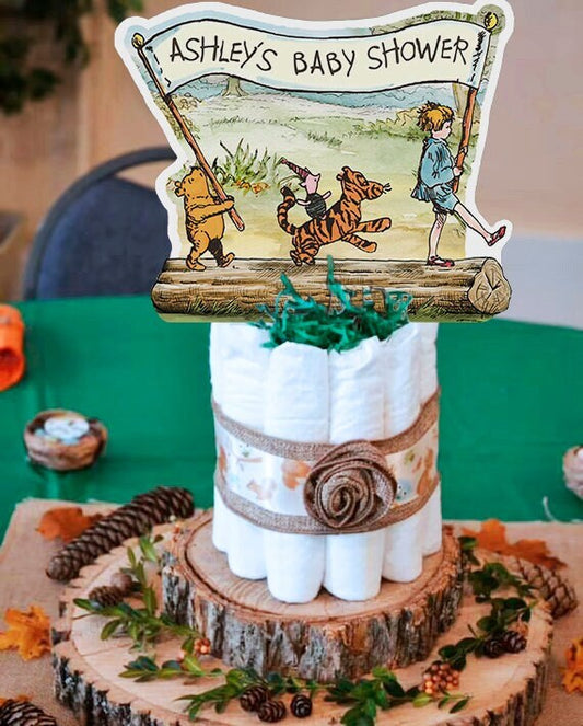 PERSONALIZED Digital Printable for Table Decoration, Centerpiece, Cake Topper / Baby Shower or Birthday / Classic Winnie The Pooh