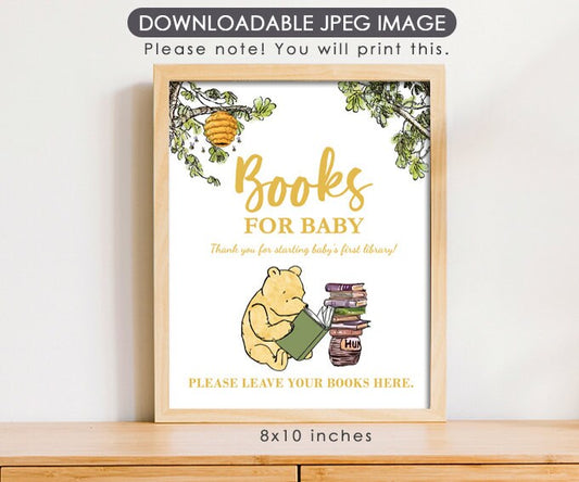 Books for Baby Sign - Downloadable Winnie the Pooh Party Sign