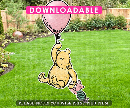 DOWNLOADABLE! Digital Classic Winnie The Pooh Cutout Prop / Yard Sign Stand Up Standee Decoration / Backdrop - spikes.digitalshop