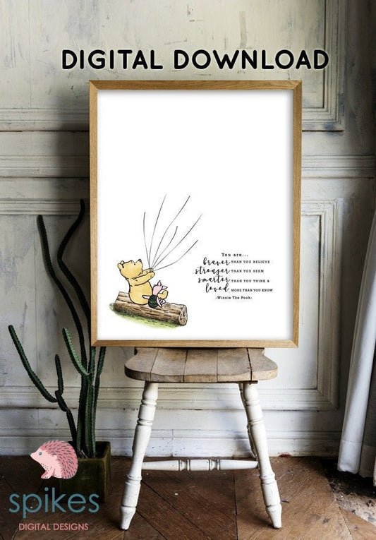 Classic Winnie The Pooh Guestbook for Thumb Prints / Printable Digital Instant Download/ Two Sizes 16x20 and 11x14/Sign Poster - spikes.digitalshop
