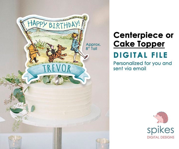 PERSONALIZED Digital Printable for Table Decoration, Centerpiece, Cake Topper / Baby Shower or Birthday / Classic Winnie The Pooh