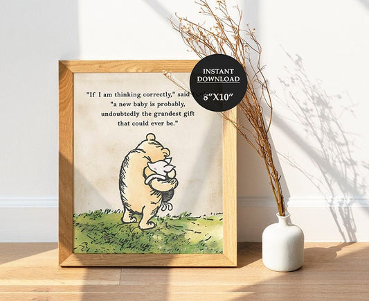 If I am Thinking Correctly, said Pooh - Downloadable Winnie the Pooh Quote - spikes.digitalshop