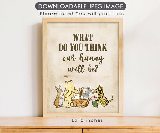 Gender Reveal - Downloadable Winnie the Pooh Party Sign