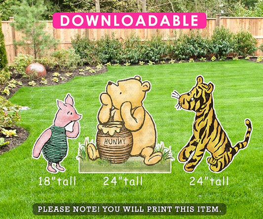 Bundle Download! Pooh Tigger Piglet Cutout Prop Set / Digital File Only - spikes.digitalshop