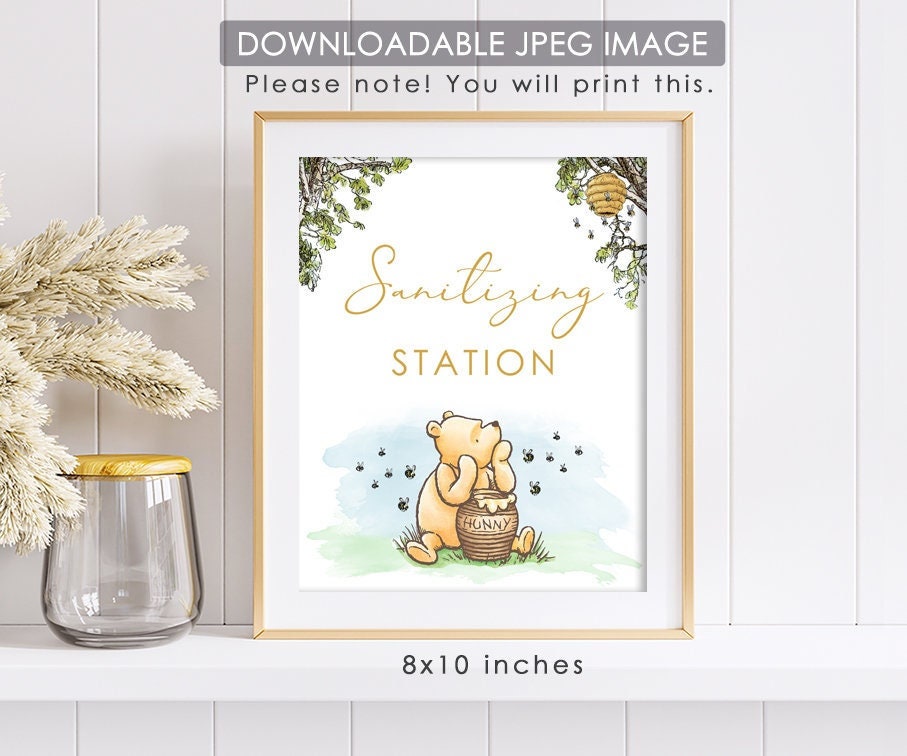 Sanitizing Station - Downloadable Winnie the Pooh Party Sign