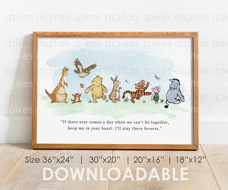 Download in Seconds! Digital File Only | Get 4 sizes! Classic Winnie The Pooh Quote Poster for Baby Nursery Room
