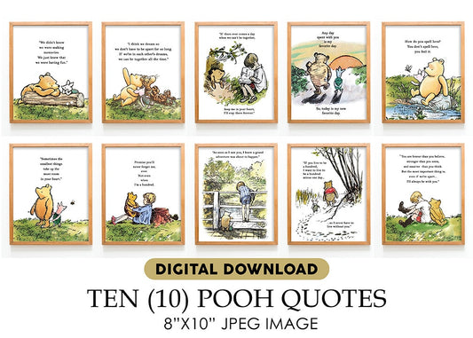 Ten (10) Pooh Quotes Bundle - Downloadable Winnie The Pooh Quote - spikes.digitalshop