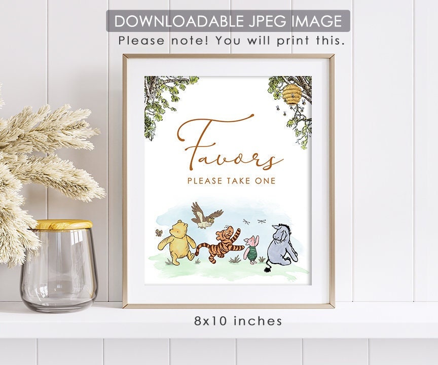 Favors - Downloadable Winnie The Pooh Party Sign - spikes.digitalshop