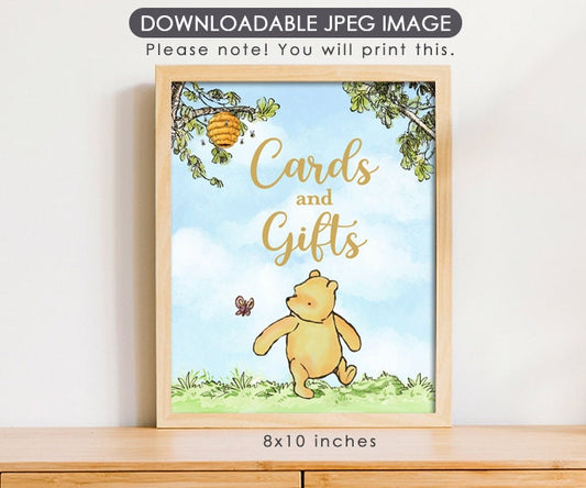 Cards and Gifts - Downloadable Winnie the Pooh Party Sign