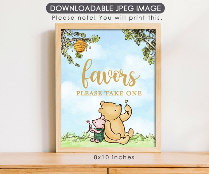 Favors - Downloadable Winnie The Pooh Party Sign - spikes.digitalshop