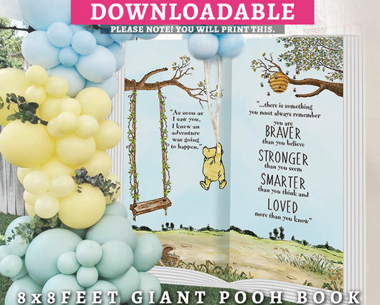 DOWNLOAD 8x8 Feet Giant Book Backdrop/ Classic Winnie The Pooh Backdrop in DIGITAL FILE / Instant Download