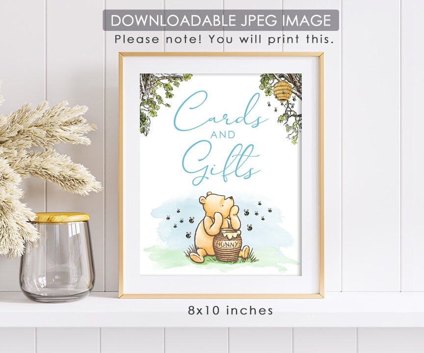 Cards and Gifts - Downloadable Winnie the Pooh Party Sign