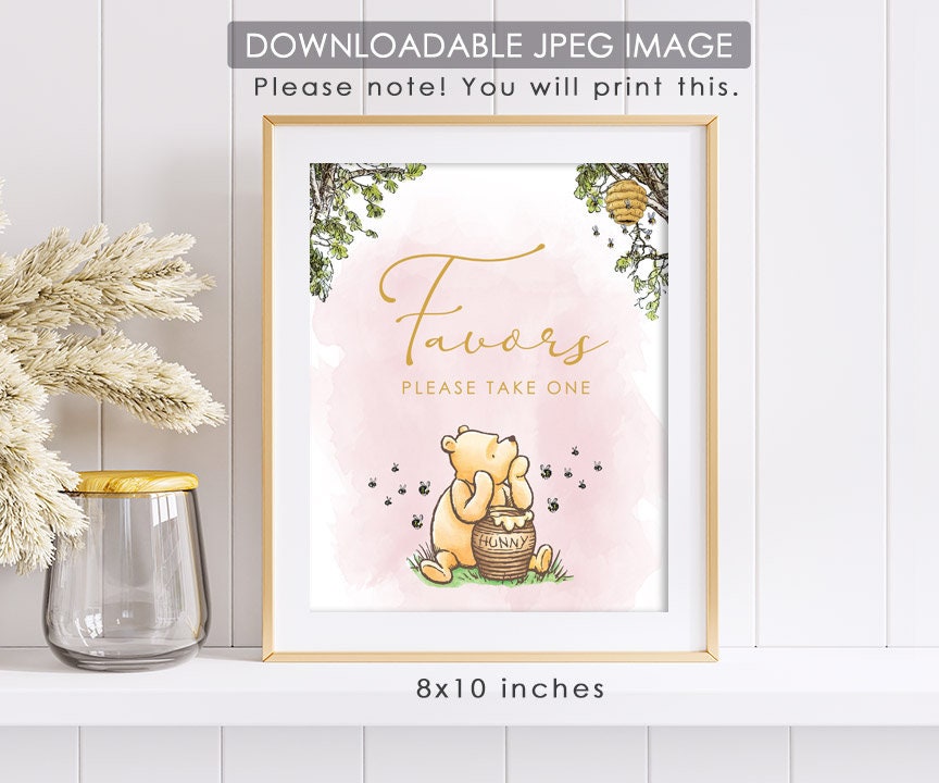 Favors - Downloadable Winnie The Pooh Party Sign - spikes.digitalshop