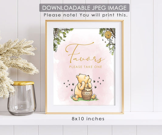 Favors - Downloadable Winnie The Pooh Party Sign - spikes.digitalshop